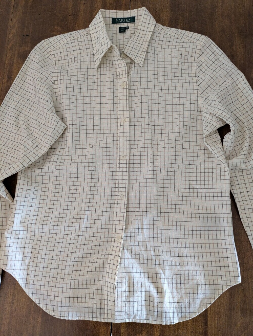 Lauren Ralph Lauren Windowpane Checked Button Up Medium